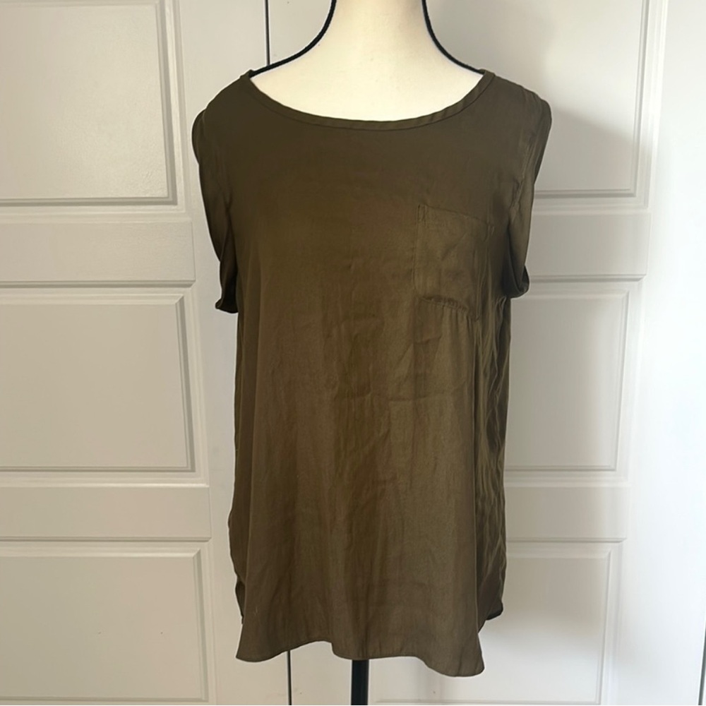 LOFT Green Relaxed T-Shirt Blouse